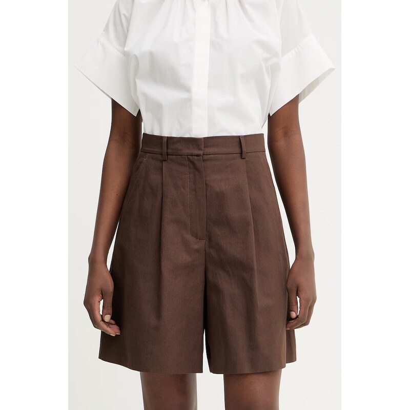 Šortky s prímesou ľanu Weekend Max Mara ECUBA 67636433
