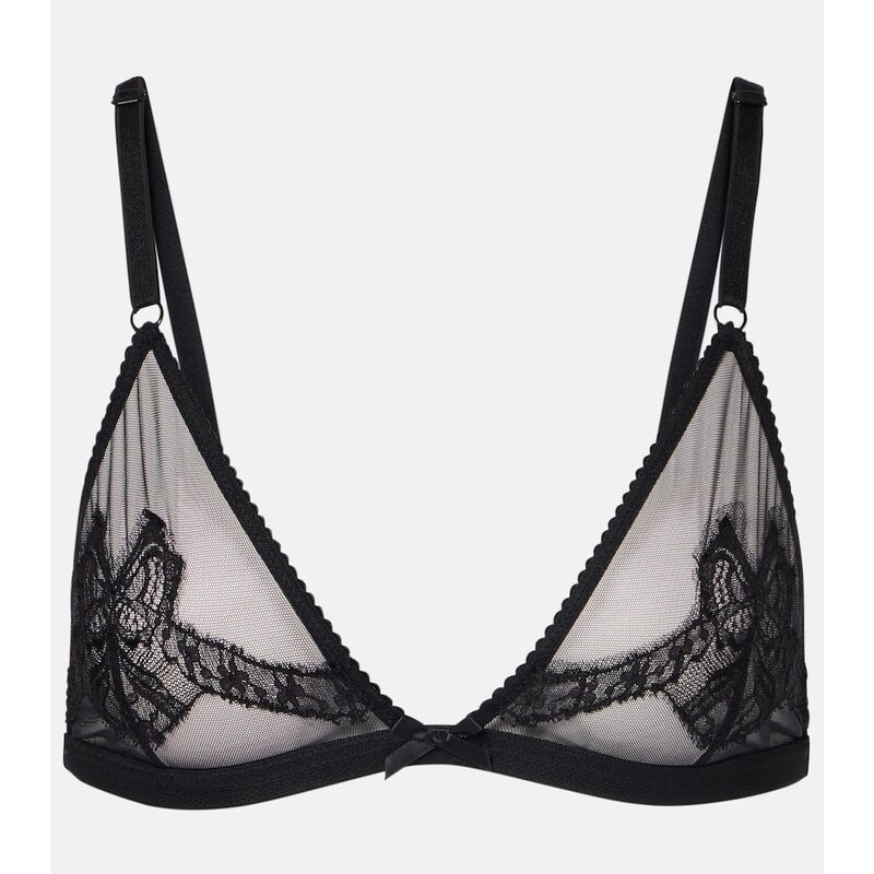 Dolce&Gabbana Lace-trimmed tulle bralette 68270425