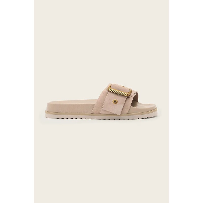 Semišové šľapky AllSaints Ellie Western Sandal 67583555