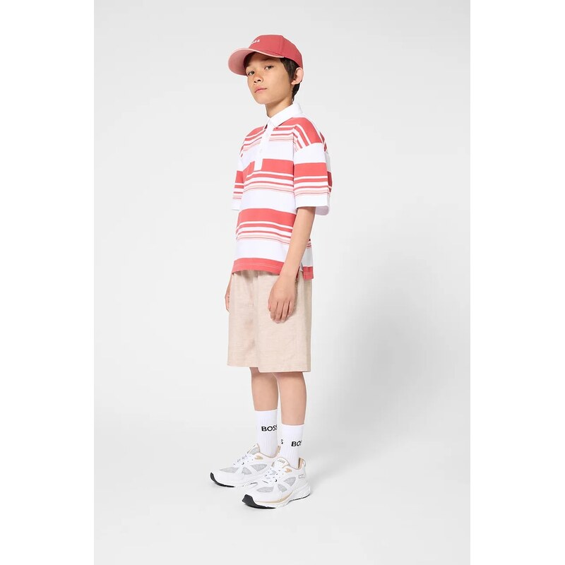 Detské šortky s prímesou ľanu BOSS 67614933