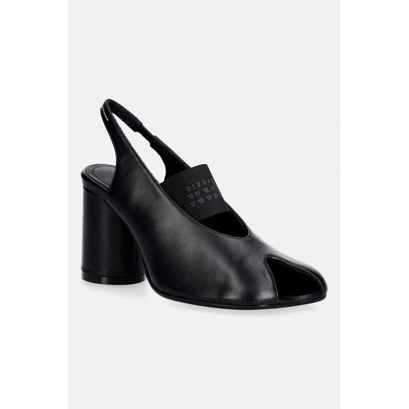 MM6 Maison Margiela lodičky s otvorenou pätou dámske kožené 67758446