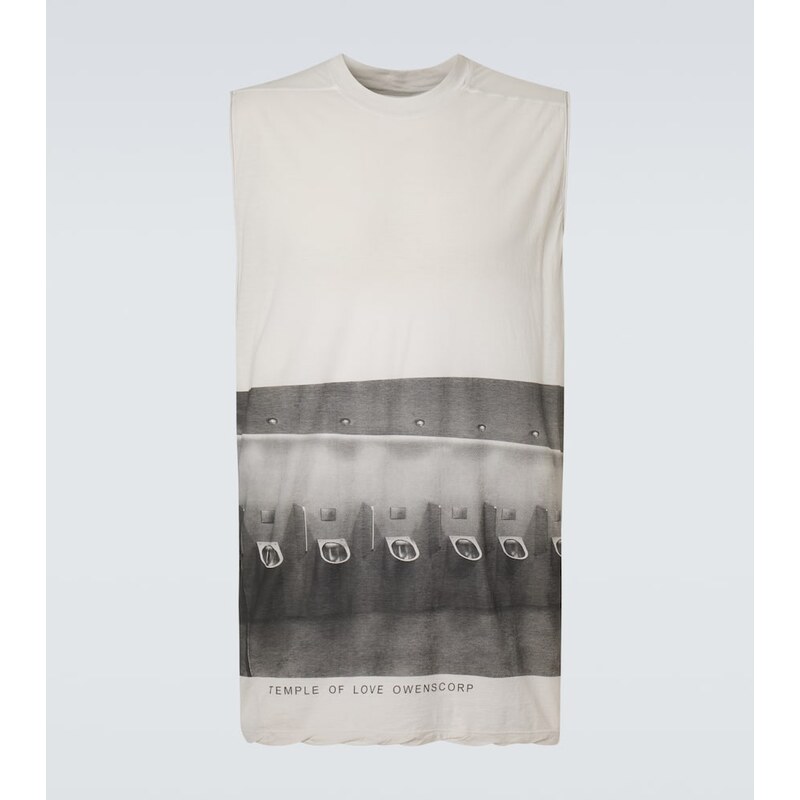 Rick Owens Jumbo printed cotton jersey tank top 67956258