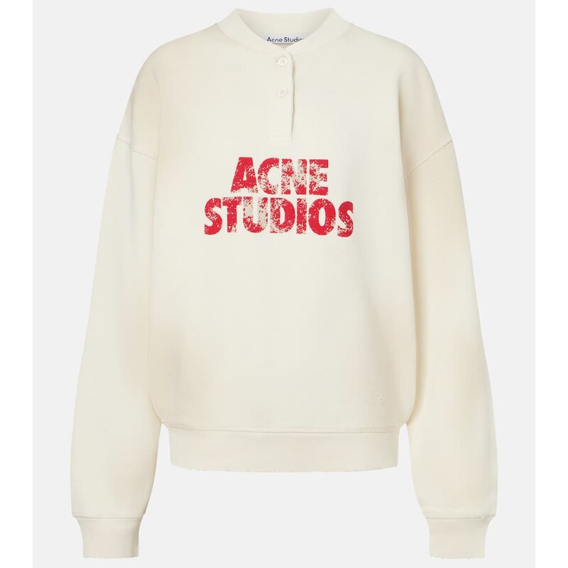 Acne Studios Logo distressed cotton jersey sweatshirt 67956621