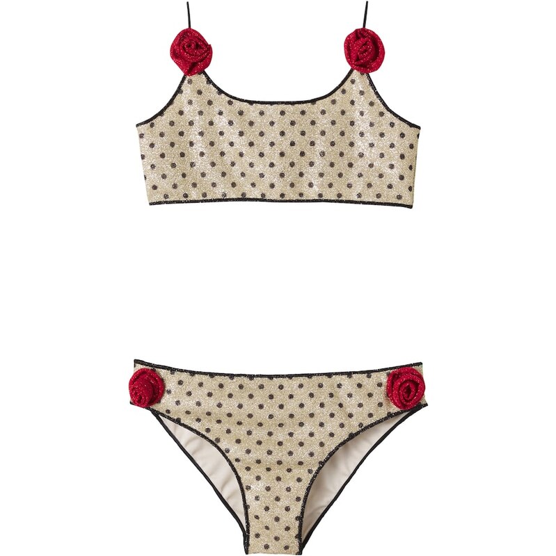 Oseree Kids OsÃree Kids LumiÃ¨re appliquÃ polka-dot bikini 68101271