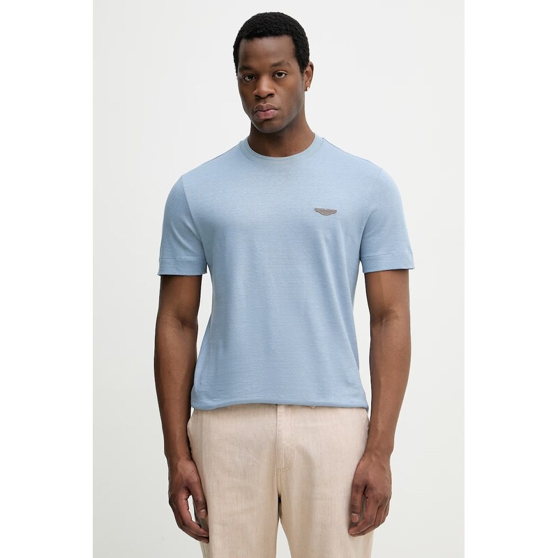 Tričko s prímesou ľanu BOSS BOSS X ASTON MARTIN 67698689