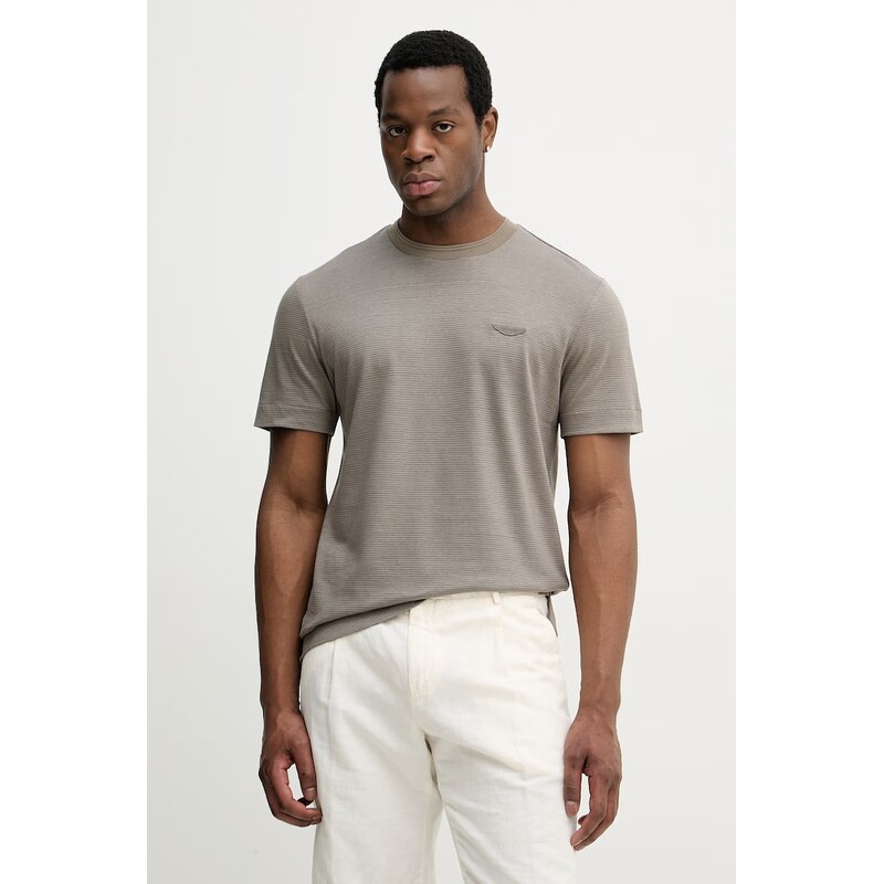 Tričko s prímesou ľanu BOSS BOSS X ASTON MARTIN 67698690