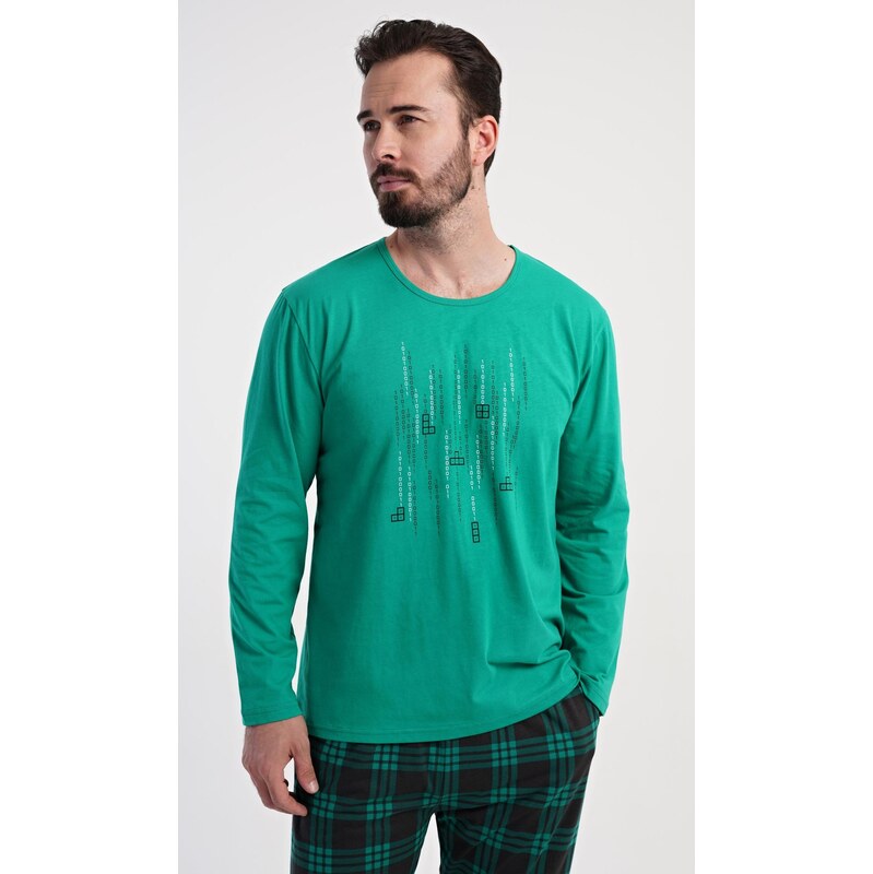 Vienetta MAN Pánske pyžamo dlhé Tetris 68161455