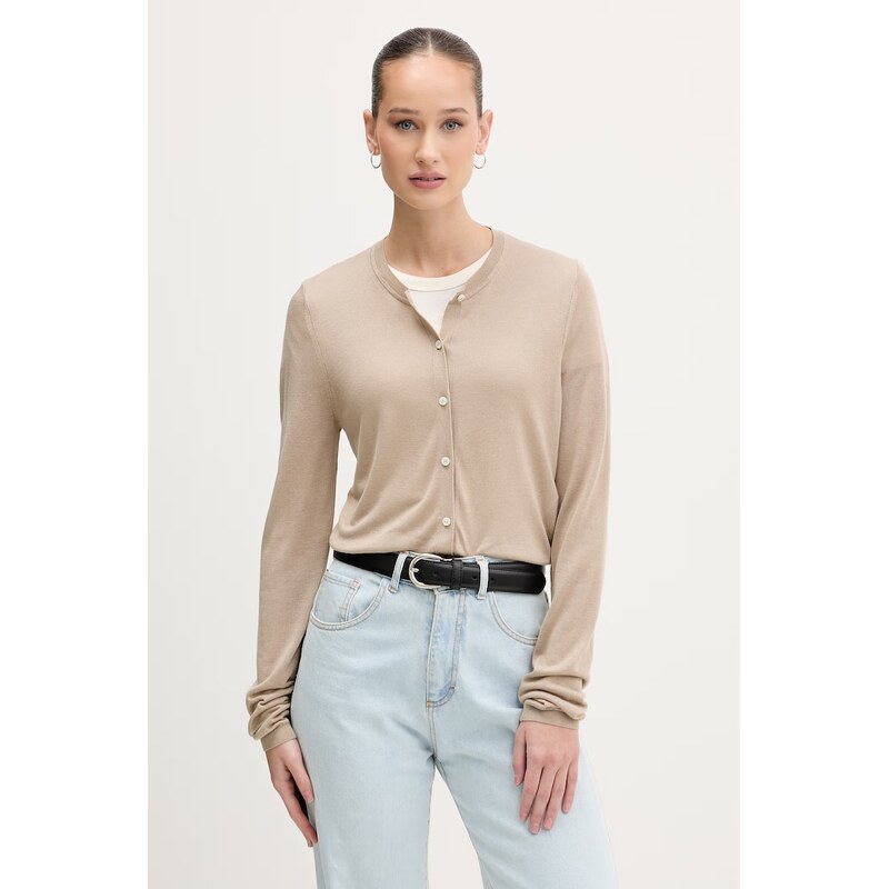 HUGO kardigán dámsky s prímesou hodvábu Sessiry 67704176