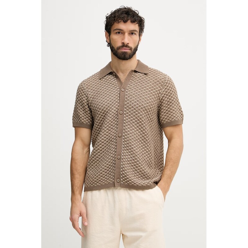 Guess košeľa pánska s prímesou ľanu RYDEN 67714689