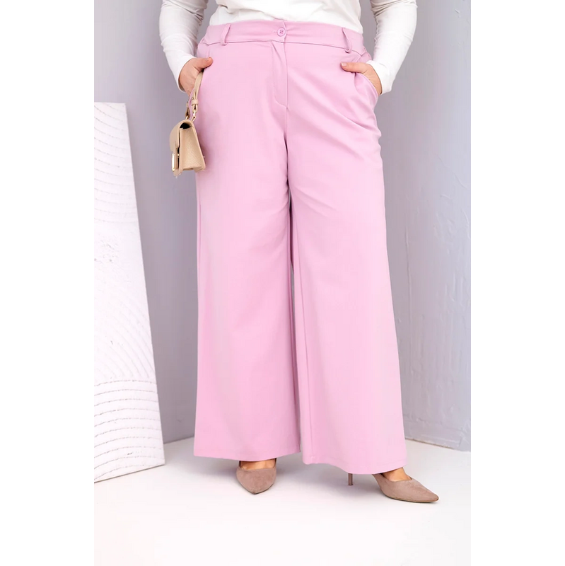 Kesi Dámske nohavice Plus Size so širokými nohavicami a vysokým pásom 68161498