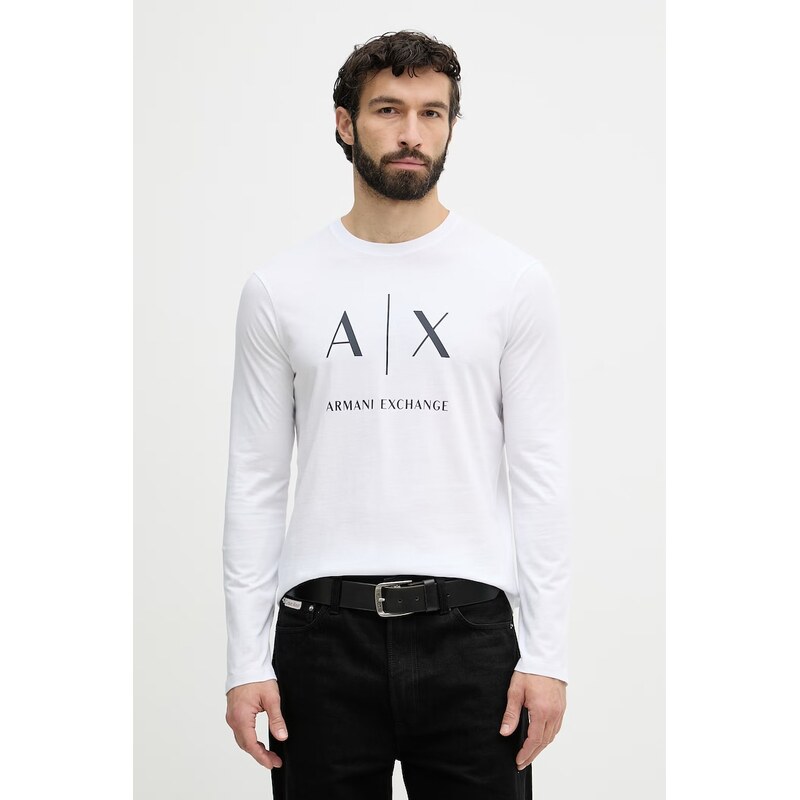 Pánske bavlnené tričko s dlhým rukávom Armani Exchange 67828330