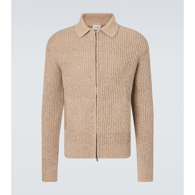 Tods Cotton moulinÃ zip-up cardigan 67965726