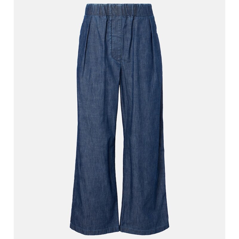 Jil Sander Cotton chambray wide-leg pants 67966101