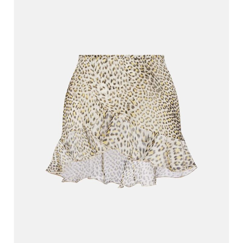 Roberto Cavalli Leopard-print silk beach cover-up 68287453