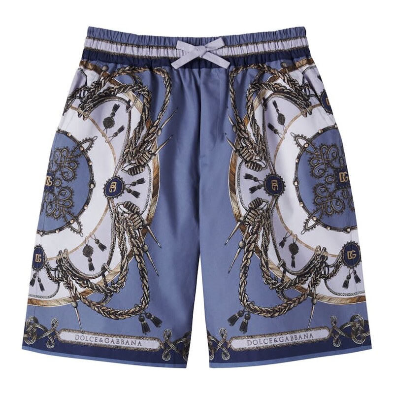 Dolce&Gabbana Kids Printed cotton poplin Bermuda shorts 67976886