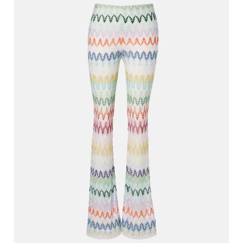 Missoni Open-knit lamÃ flared pants 68108498
