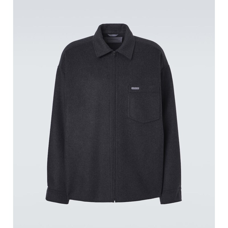 Balenciaga Wool-blend zip-up overshirt 67977647