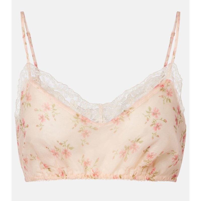 Simone Rocha Floral lace-trimmed bra top 68145651