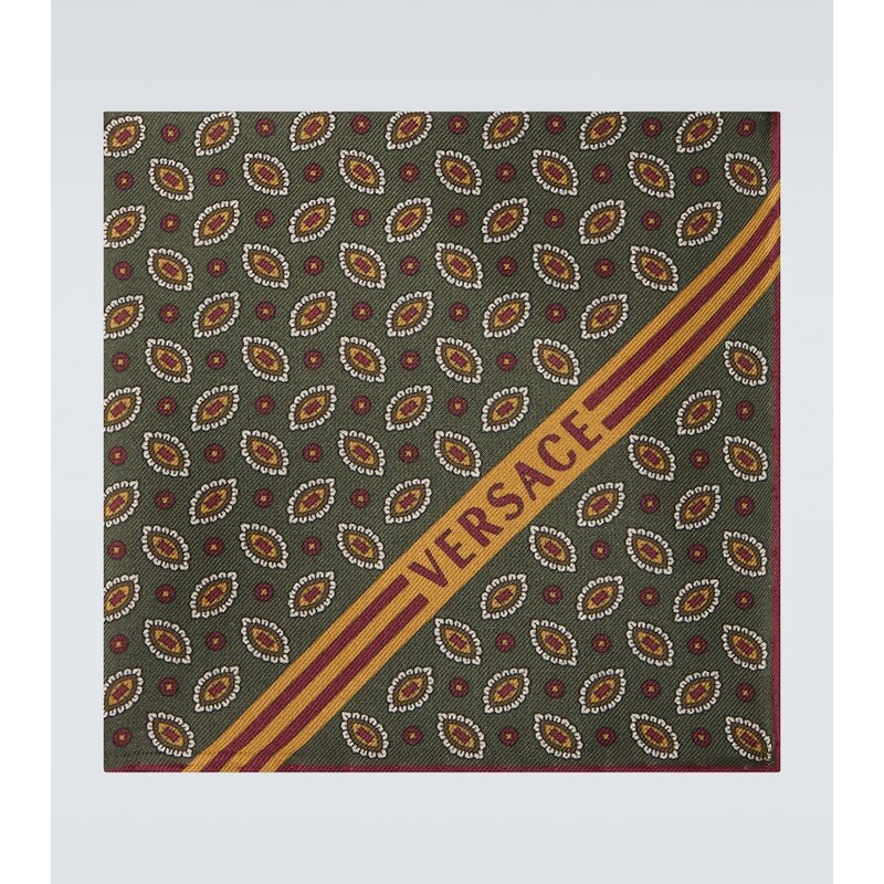 Versace Logo printed silk pocket square 68067462