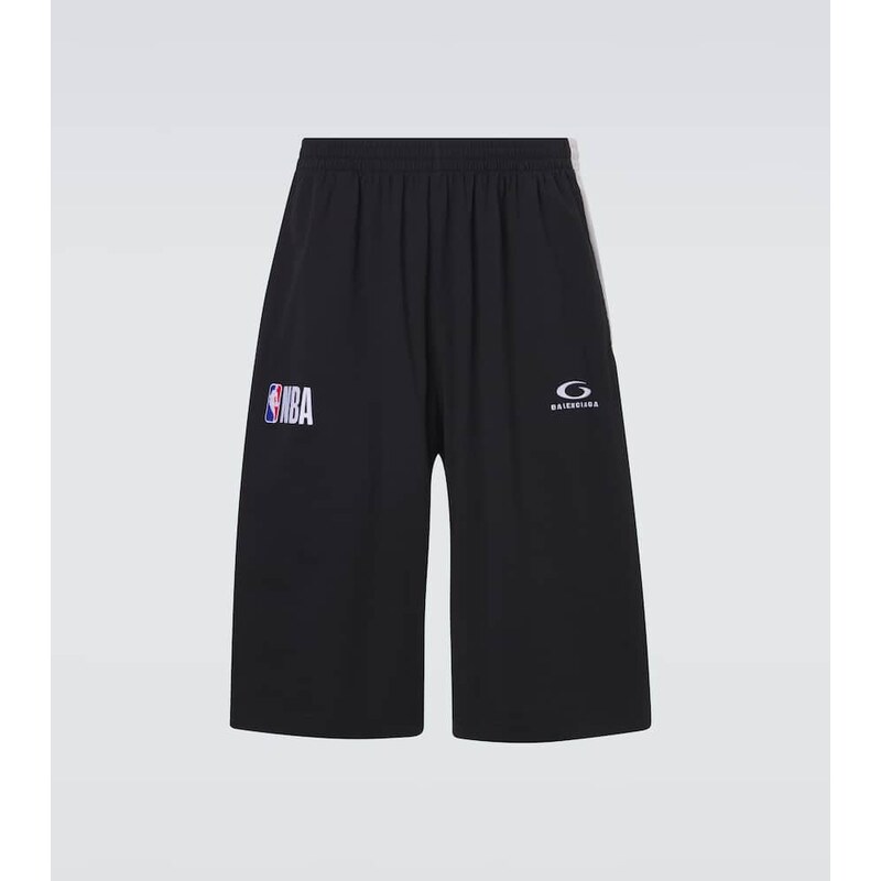Balenciaga x NBA logo cotton fleece shorts 67998025