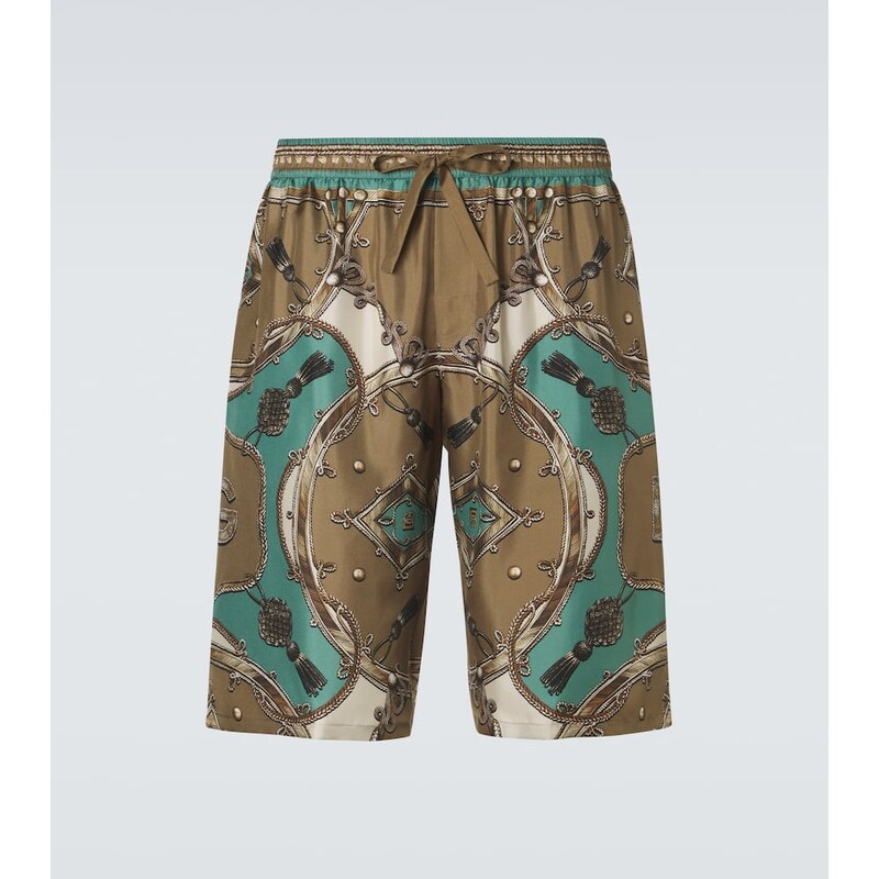Dolce&Gabbana Printed silk twill shorts 68123109