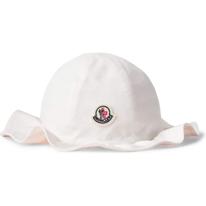 Moncler Enfant Baby logo ruffled cotton hat 68018190