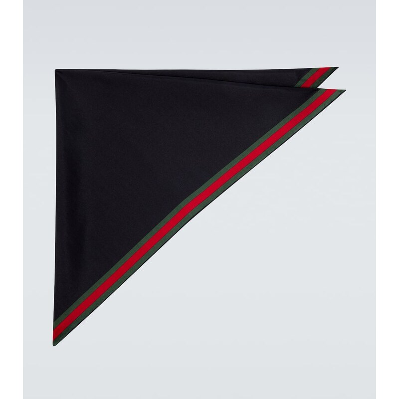 Gucci Web Stripe cotton and silk scarf 68018233