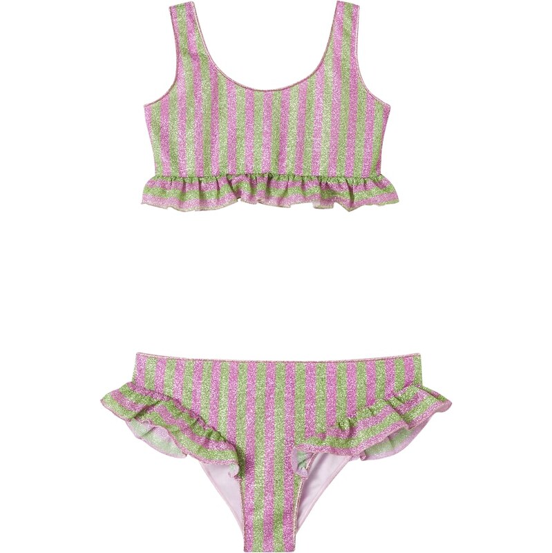 Oseree Kids OsÃree Kids LumiÃ¨re ruffled striped bikini 68292236