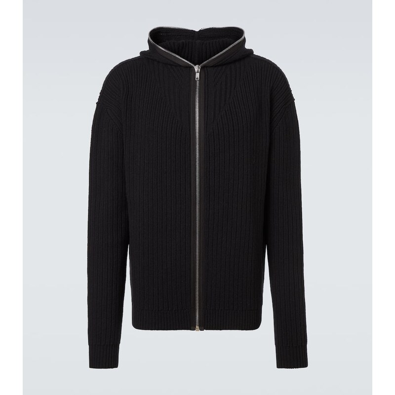 Rick Owens Ribbed-knit virgin wool zip-up sweater 68025842