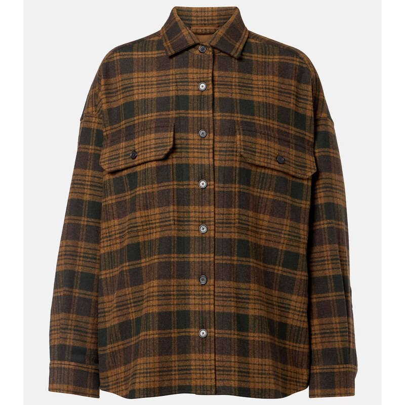 Loro Piana Darby checked wool and cashmere overshirt 68027641
