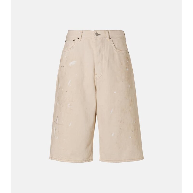 Acne Studios Distressed cotton Bermuda shorts 68028072
