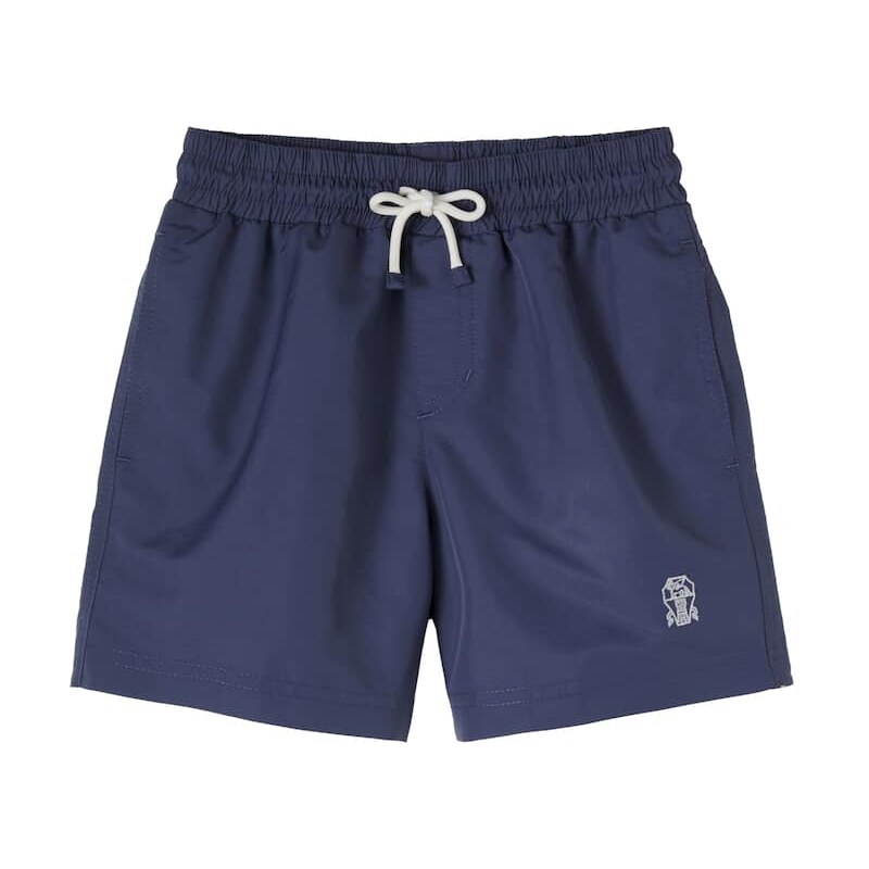 Brunello Cucinelli Kids Logo swim trunks 68398270
