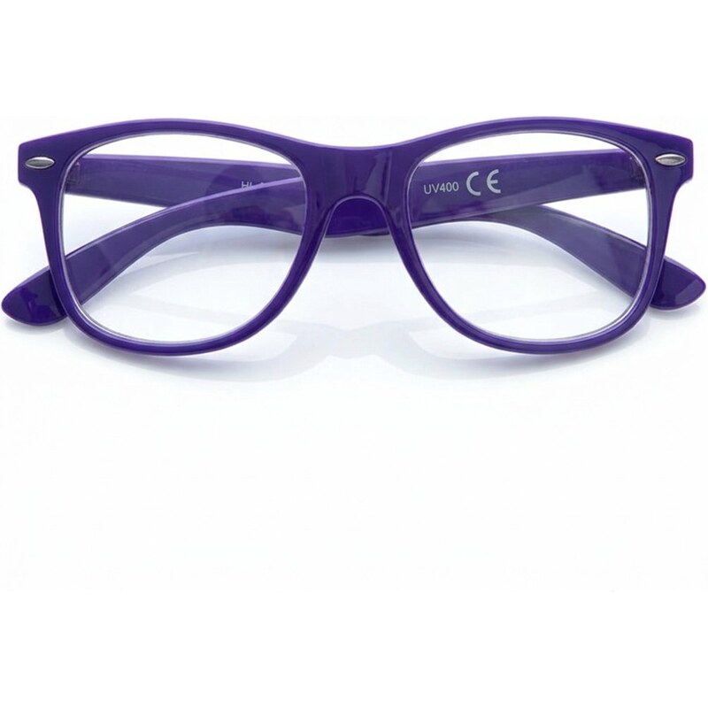 Sunmania Fialové číre imidžové okuliare Wayfarer 68162736