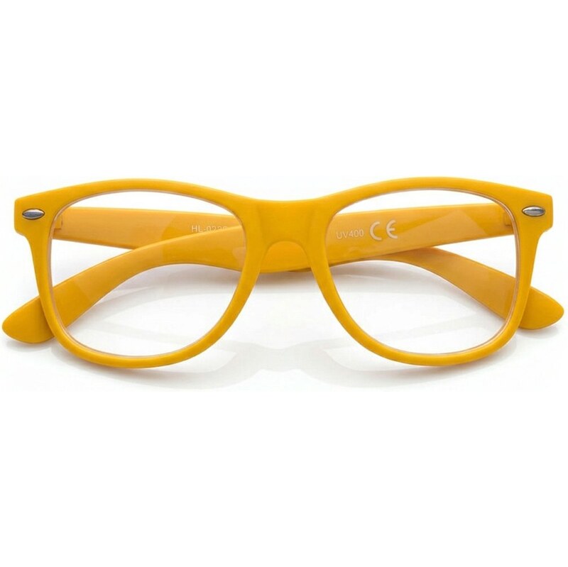 Sunmania Žlté číre imidžové okuliare Wayfarer 68162737