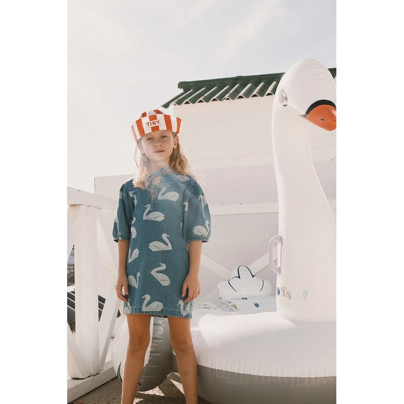 Dievčenské bavlnené šaty Tinycottons BIG SWANS DRESS 67762229