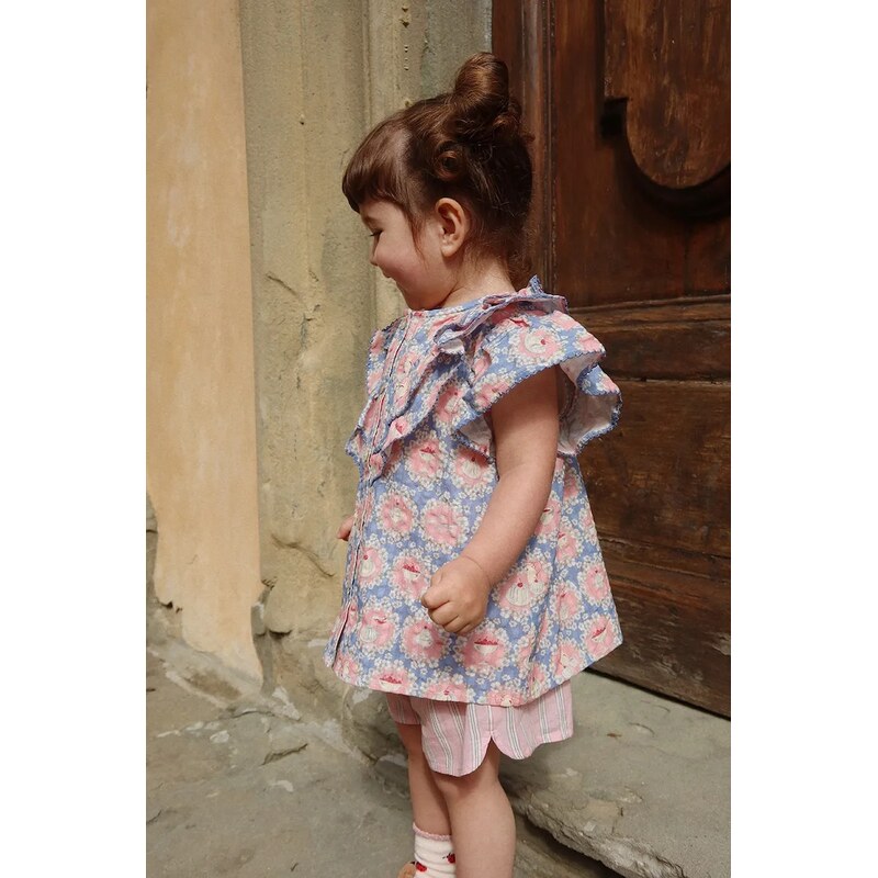 Detská bavlnená blúzka Konges Sløjd KIM FRILL SS SHIRT GOTS 67566163