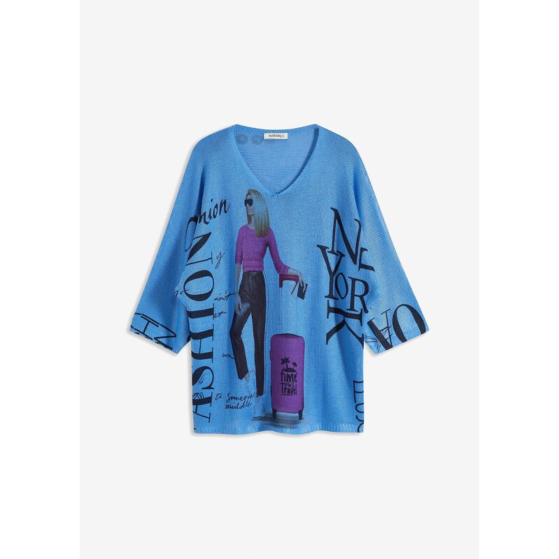 bonprix Pulóver, farba modrá 62741375