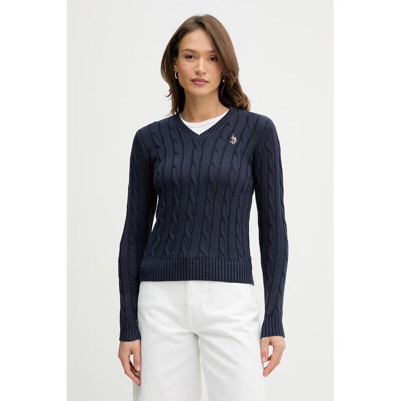 Bavlnený sveter U.S. Polo Assn. V-NECK CABLE 67504428
