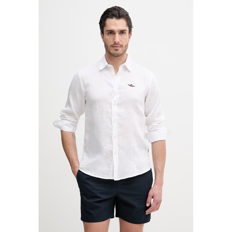 Ľanová košeľa Aeronautica Militare 67697100