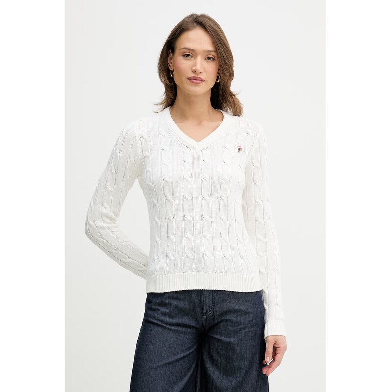 Bavlnený sveter U.S. Polo Assn. V-NECK CABLE 67504429