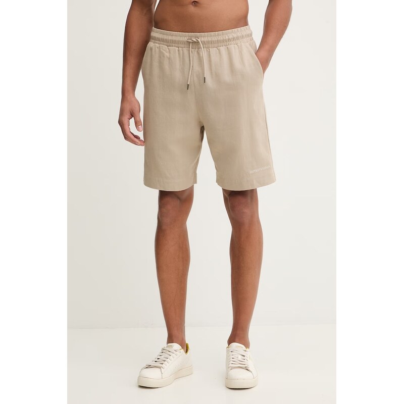 Šortky s prímesou ľanu Emporio Armani Underwear 67602535