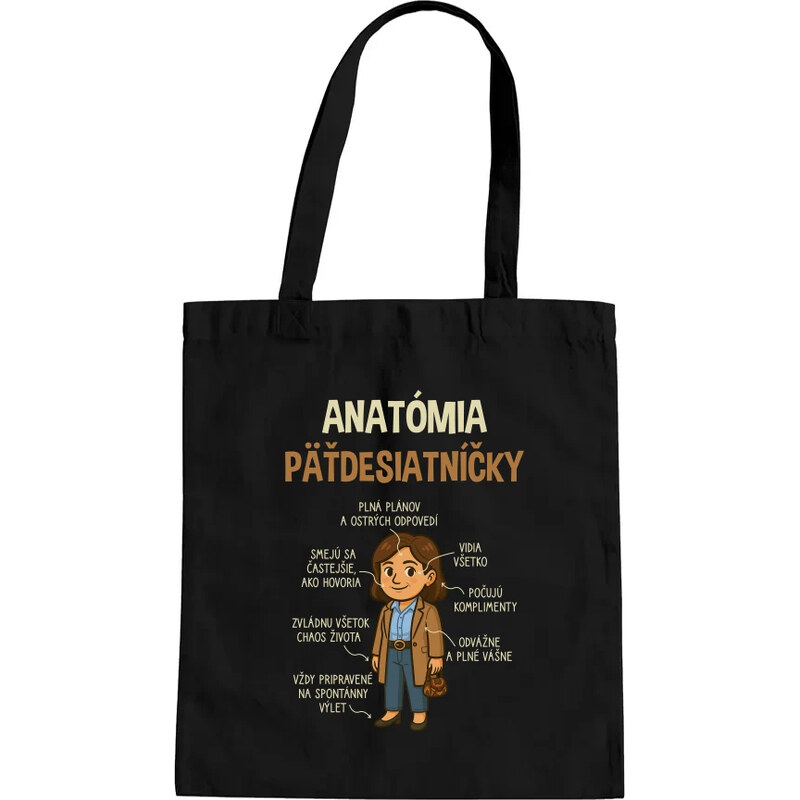 E-shop Garibald Anatómia päťdesiatníčky - taška s potlačou