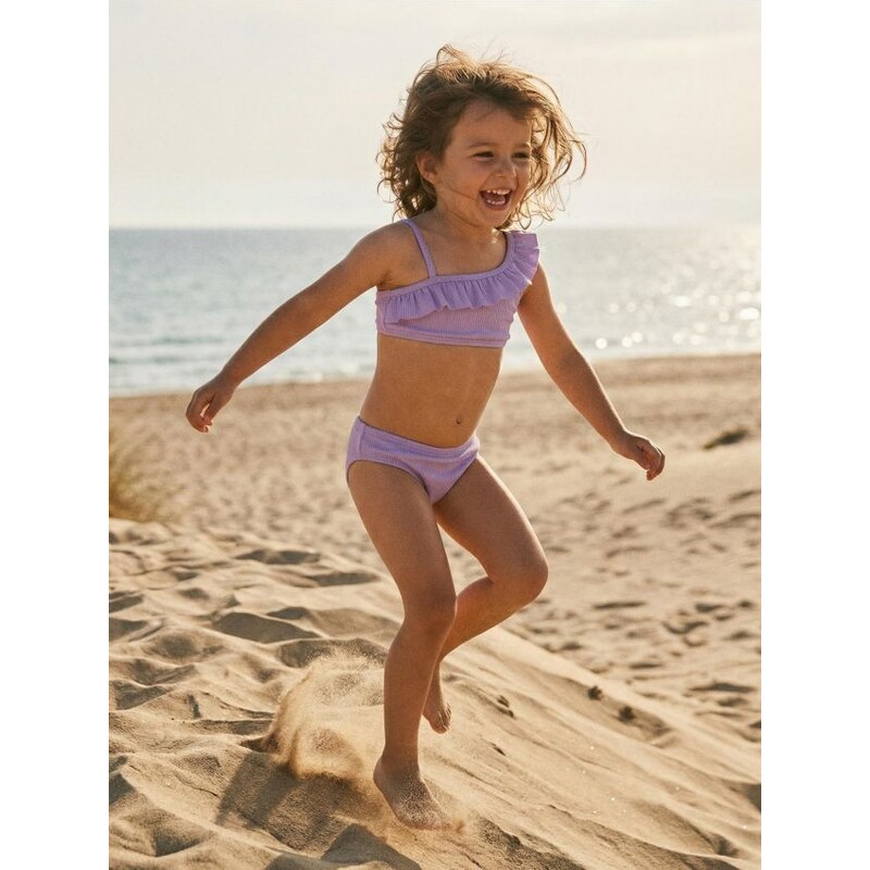 Sinsay - Dvojdielne plavky s volánom na jednom ramene - fialová 68189648