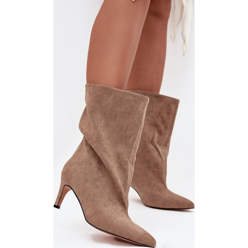 Kesi Béžové dámske členkové topánky na ihličkovom podpätku Solvienne 68189687