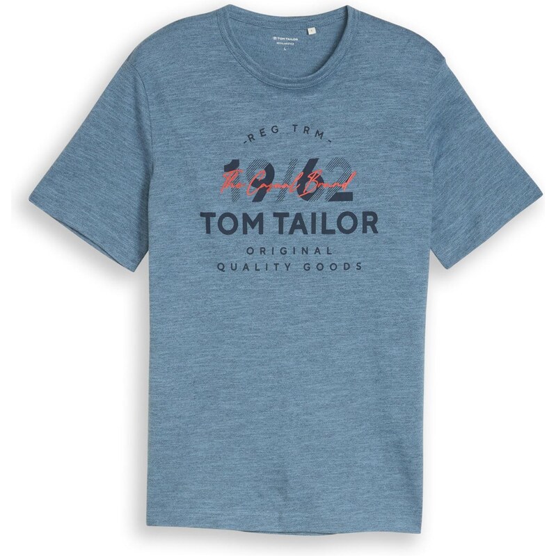 TOM TAILOR Tričko tmavomodrá / modrá melírovaná / svetločervená 68212271