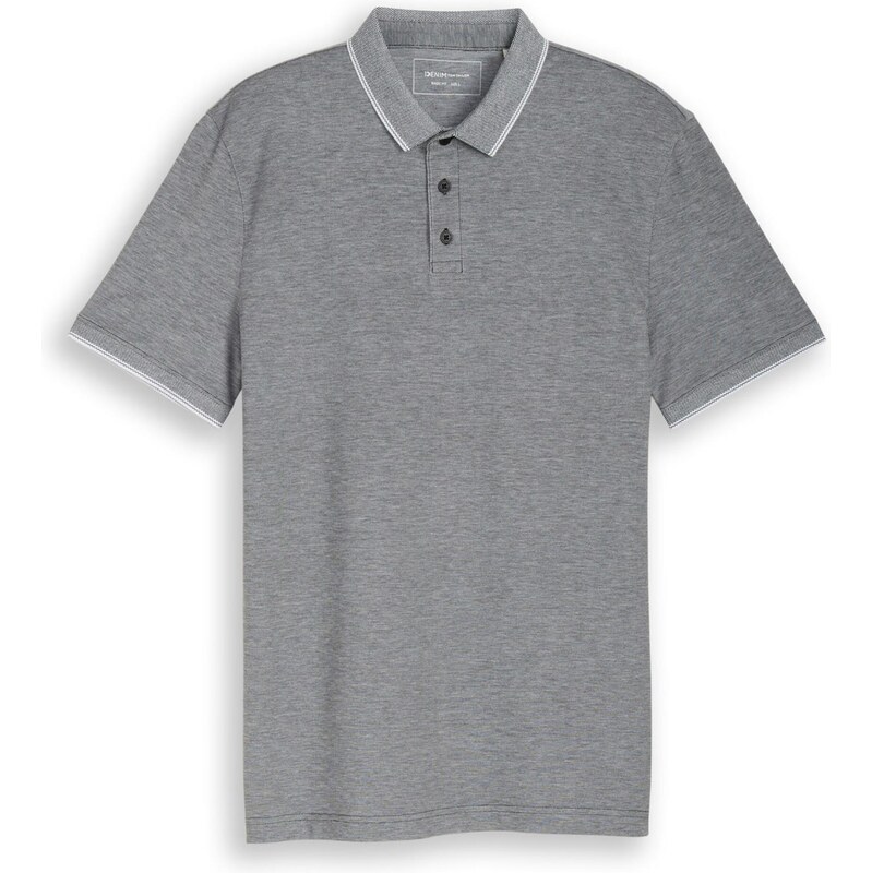 TOM TAILOR DENIM Tričko sivá / biela 68212537