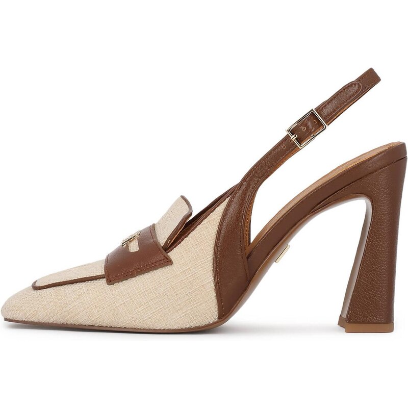 Kazar Lodičky s otvorenou pätou slonová kosť / hnedá 68212580