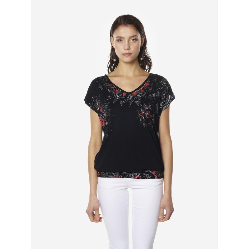 KOROSHI Tričko červená / čierna / biela 68212689