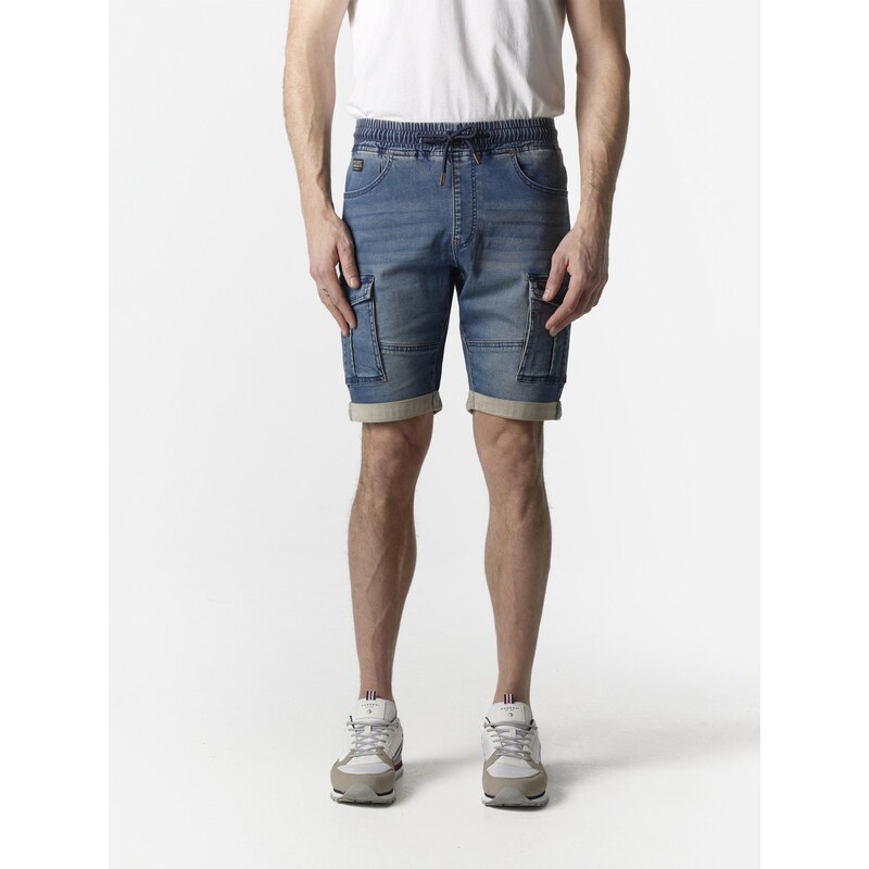 KOROSHI Rifľové kapsáče modrá denim 68212798