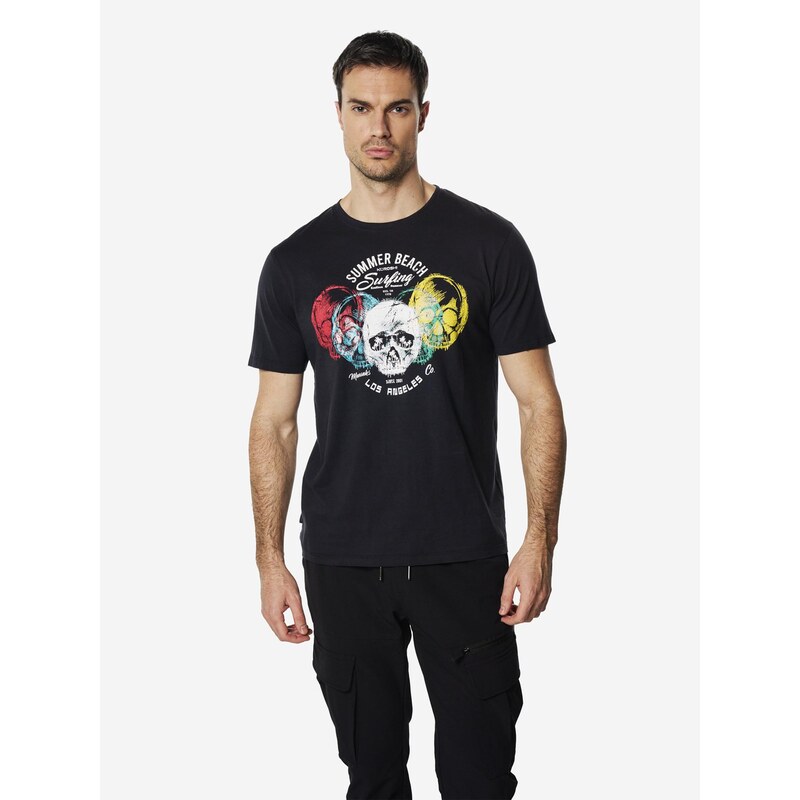 KOROSHI Tričko indigo / žltá / červená / biela 68212820